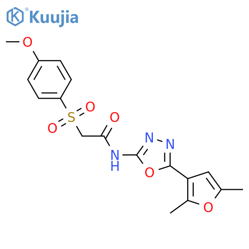 N-[5-(2,5-dimethylfuran-3-yl)-1,3,4-oxadiazol-2-yl]-2-(4-methoxybenzenesulfonyl)acetamide structure