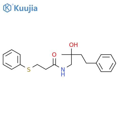 N-(2-hydroxy-2-methyl-4-phenylbutyl)-3-(phenylsulfanyl)propanamide structure