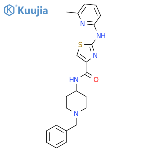 N-(1-benzylpiperidin-4-yl)-2-(6-methylpyridin-2-yl)amino-1,3-thiazole-4-carboxamide structure