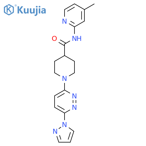 N-(4-methylpyridin-2-yl)-1-6-(1H-pyrazol-1-yl)pyridazin-3-ylpiperidine-4-carboxamide structure