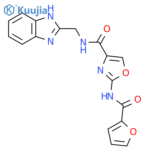 N-(1H-1,3-benzodiazol-2-yl)methyl-2-(furan-2-amido)-1,3-oxazole-4-carboxamide structure