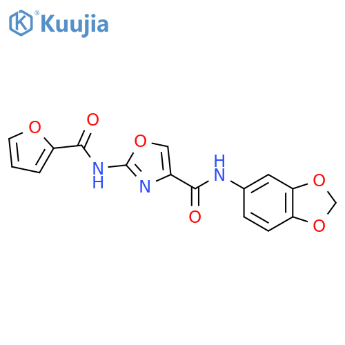 N-(2H-1,3-benzodioxol-5-yl)-2-(furan-2-amido)-1,3-oxazole-4-carboxamide structure