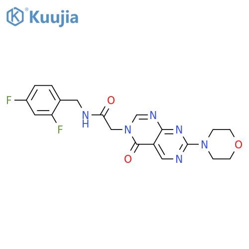N-(2,4-difluorophenyl)methyl-2-7-(morpholin-4-yl)-4-oxo-3H,4H-1,3diazino4,5-dpyrimidin-3-ylacetamide structure