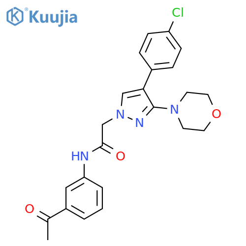 N-(3-acetylphenyl)-2-4-(4-chlorophenyl)-3-(morpholin-4-yl)-1H-pyrazol-1-ylacetamide structure