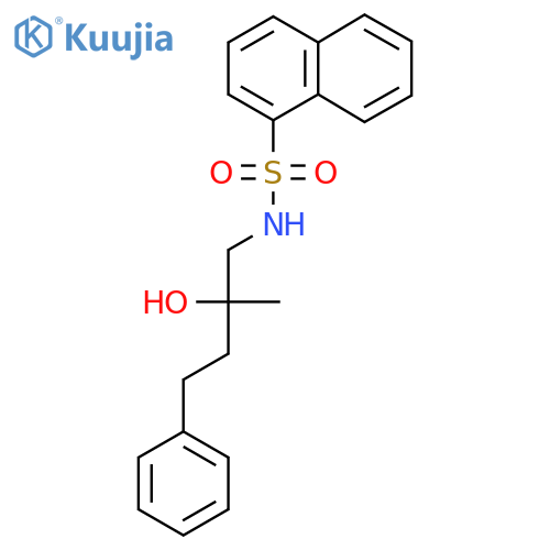N-(2-hydroxy-2-methyl-4-phenylbutyl)naphthalene-1-sulfonamide structure