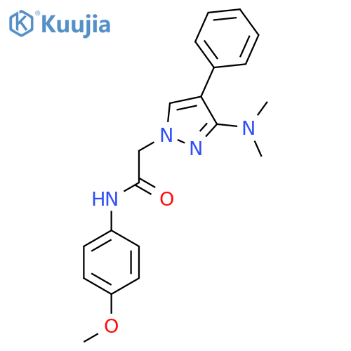 2-3-(dimethylamino)-4-phenyl-1H-pyrazol-1-yl-N-(4-methoxyphenyl)acetamide structure