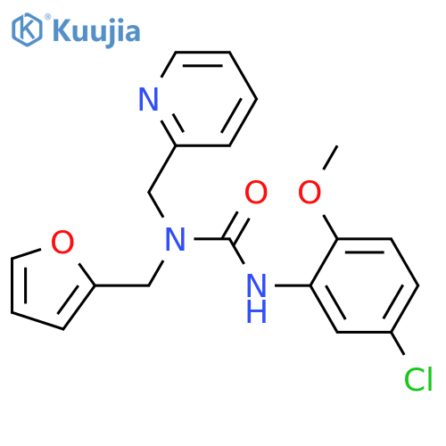 3-(5-chloro-2-methoxyphenyl)-1-[(furan-2-yl)methyl]-1-[(pyridin-2-yl)methyl]urea structure