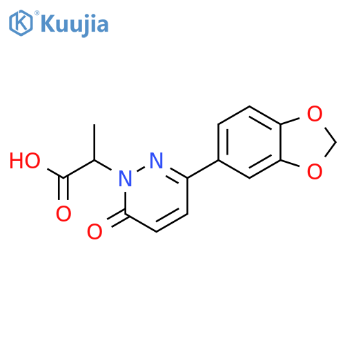 2-3-(2H-1,3-benzodioxol-5-yl)-6-oxo-1,6-dihydropyridazin-1-ylpropanoic acid structure