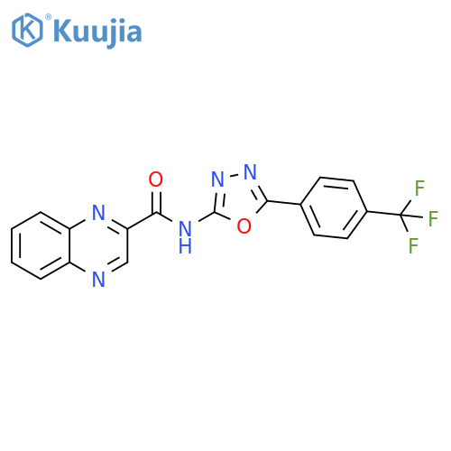 N-{5-4-(trifluoromethyl)phenyl-1,3,4-oxadiazol-2-yl}quinoxaline-2-carboxamide structure