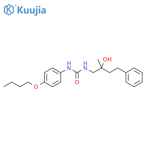 3-(4-butoxyphenyl)-1-(2-hydroxy-2-methyl-4-phenylbutyl)urea structure