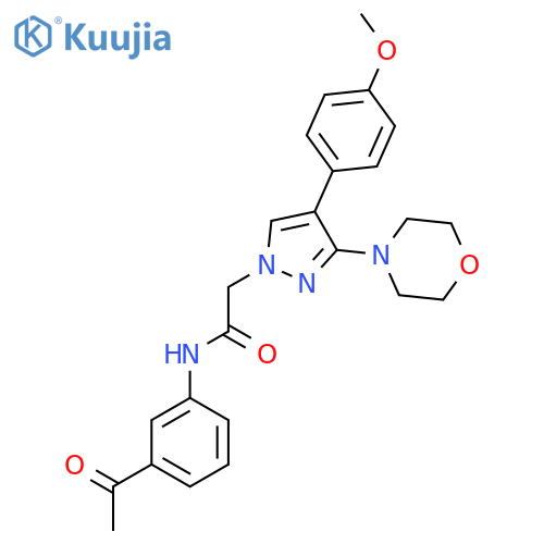 N-(3-acetylphenyl)-2-4-(4-methoxyphenyl)-3-(morpholin-4-yl)-1H-pyrazol-1-ylacetamide structure