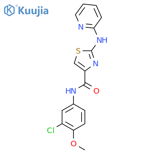 N-(3-chloro-4-methoxyphenyl)-2-(pyridin-2-yl)amino-1,3-thiazole-4-carboxamide structure
