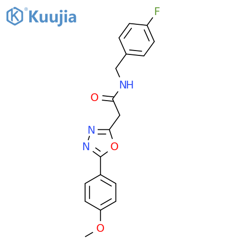 N-(4-fluorophenyl)methyl-2-5-(4-methoxyphenyl)-1,3,4-oxadiazol-2-ylacetamide structure