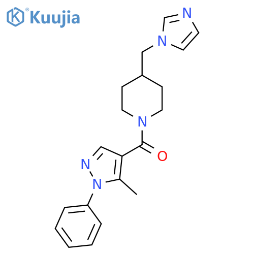 4-(1H-imidazol-1-yl)methyl-1-(5-methyl-1-phenyl-1H-pyrazole-4-carbonyl)piperidine structure