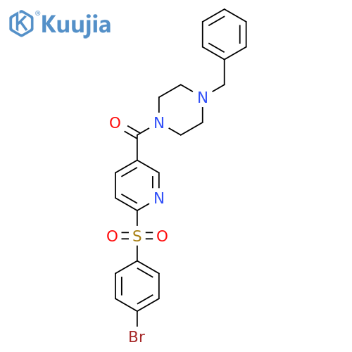 1-benzyl-4-6-(4-bromobenzenesulfonyl)pyridine-3-carbonylpiperazine structure