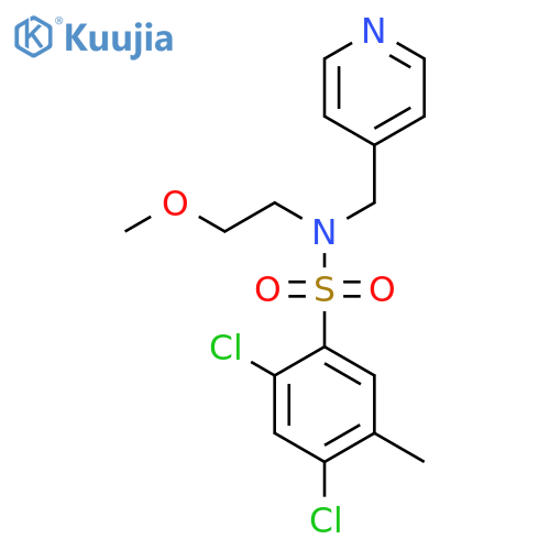 2,4-dichloro-N-(2-methoxyethyl)-5-methyl-N-(pyridin-4-yl)methylbenzene-1-sulfonamide structure