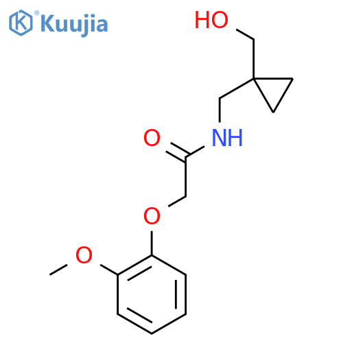 N-{1-(hydroxymethyl)cyclopropylmethyl}-2-(2-methoxyphenoxy)acetamide structure
