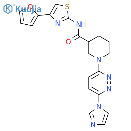 N-4-(furan-2-yl)-1,3-thiazol-2-yl-1-6-(1H-imidazol-1-yl)pyridazin-3-ylpiperidine-3-carboxamide structure