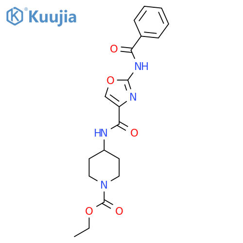 ethyl 4-(2-benzamido-1,3-oxazole-4-amido)piperidine-1-carboxylate structure