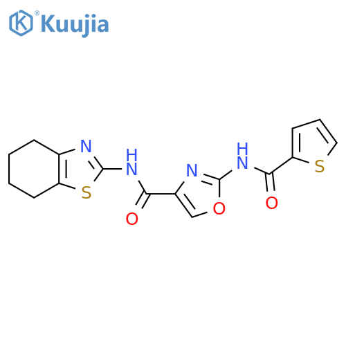 N-(4,5,6,7-tetrahydro-1,3-benzothiazol-2-yl)-2-(thiophene-2-amido)-1,3-oxazole-4-carboxamide structure
