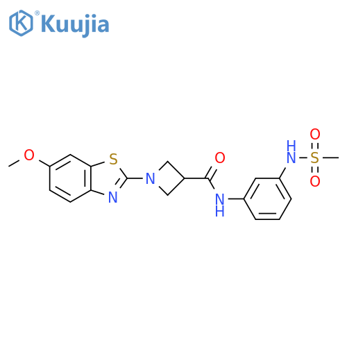 N-(3-methanesulfonamidophenyl)-1-(6-methoxy-1,3-benzothiazol-2-yl)azetidine-3-carboxamide structure