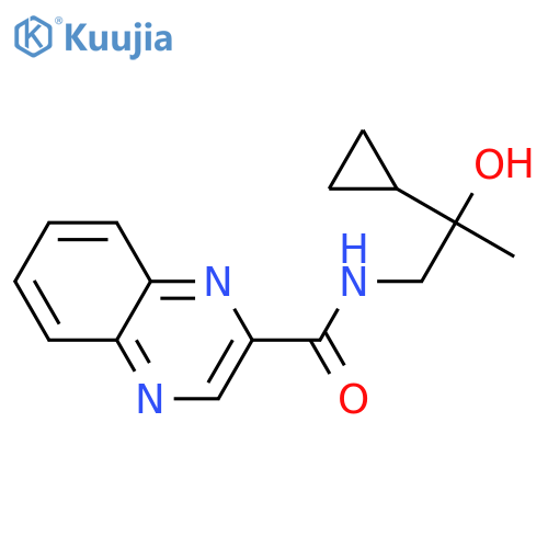 N-(2-cyclopropyl-2-hydroxypropyl)quinoxaline-2-carboxamide structure
