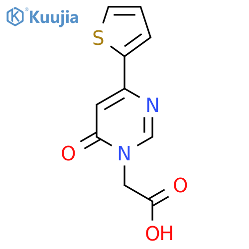 2-[6-oxo-4-(thiophen-2-yl)-1,6-dihydropyrimidin-1-yl]acetic acid structure
