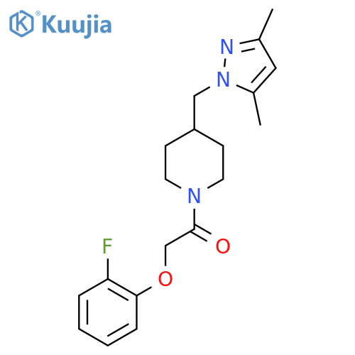 1-{4-(3,5-dimethyl-1H-pyrazol-1-yl)methylpiperidin-1-yl}-2-(2-fluorophenoxy)ethan-1-one structure