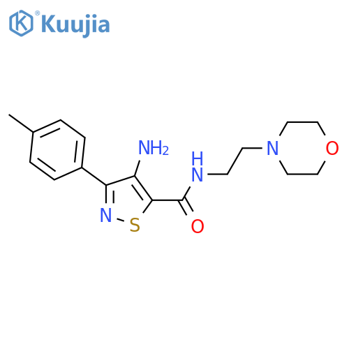 4-amino-3-(4-methylphenyl)-N-2-(morpholin-4-yl)ethyl-1,2-thiazole-5-carboxamide structure