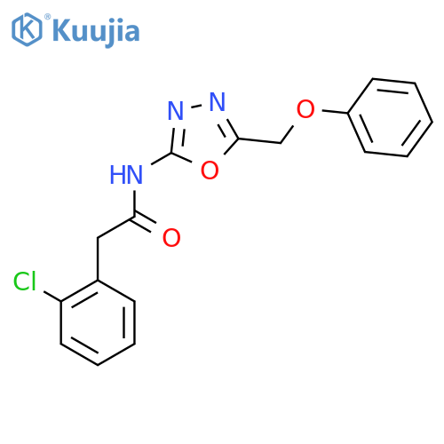 2-(2-chlorophenyl)-N-5-(phenoxymethyl)-1,3,4-oxadiazol-2-ylacetamide structure