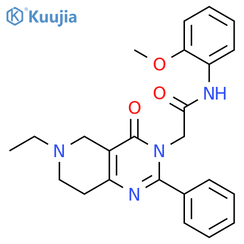 2-{6-ethyl-4-oxo-2-phenyl-3H,4H,5H,6H,7H,8H-pyrido4,3-dpyrimidin-3-yl}-N-(2-methoxyphenyl)acetamide structure