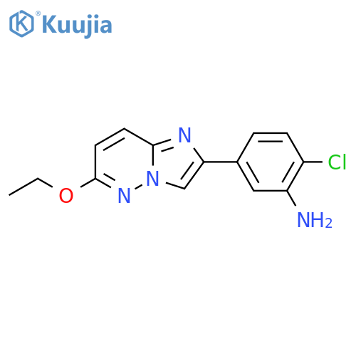 2-chloro-5-{6-ethoxyimidazo[1,2-b]pyridazin-2-yl}aniline structure