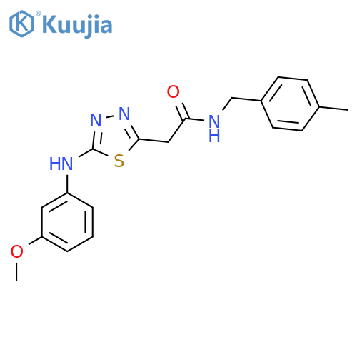 2-{5-(3-methoxyphenyl)amino-1,3,4-thiadiazol-2-yl}-N-(4-methylphenyl)methylacetamide structure