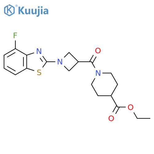 ethyl 1-1-(4-fluoro-1,3-benzothiazol-2-yl)azetidine-3-carbonylpiperidine-4-carboxylate structure