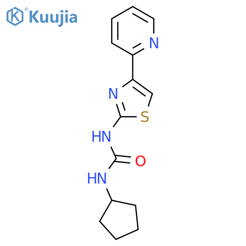1-cyclopentyl-3-4-(pyridin-2-yl)-1,3-thiazol-2-ylurea structure