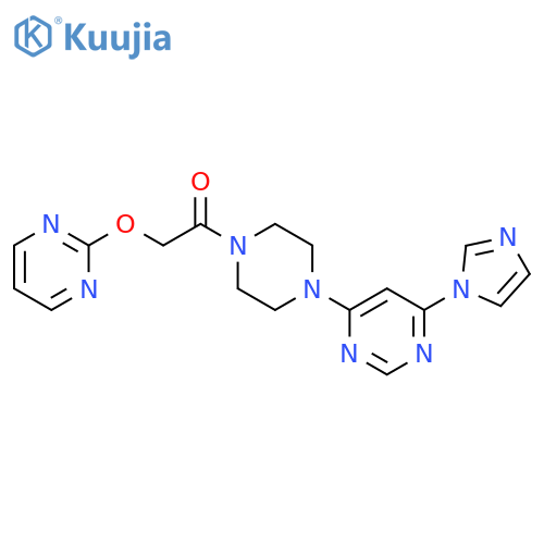 1-{4-6-(1H-imidazol-1-yl)pyrimidin-4-ylpiperazin-1-yl}-2-(pyrimidin-2-yloxy)ethan-1-one structure