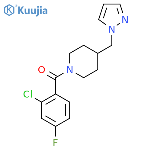 1-(2-chloro-4-fluorobenzoyl)-4-(1H-pyrazol-1-yl)methylpiperidine structure