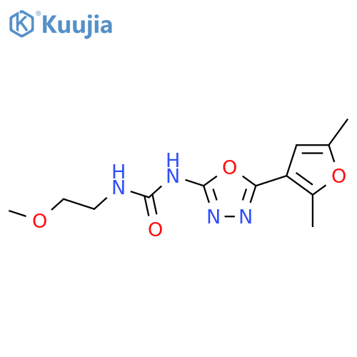 1-5-(2,5-dimethylfuran-3-yl)-1,3,4-oxadiazol-2-yl-3-(2-methoxyethyl)urea structure