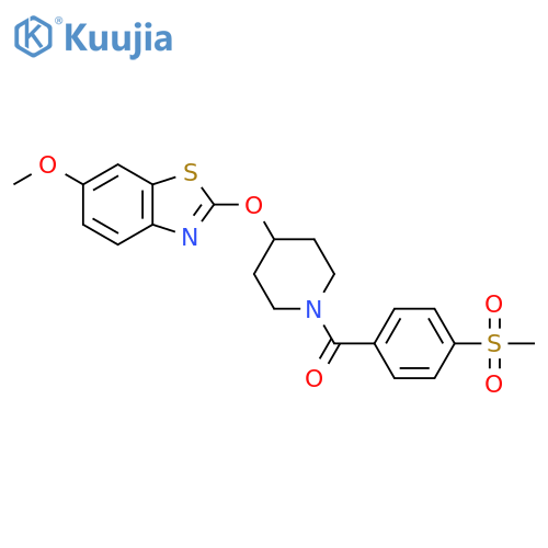 2-{1-(4-methanesulfonylbenzoyl)piperidin-4-yloxy}-6-methoxy-1,3-benzothiazole structure