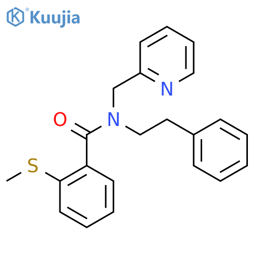 2-(methylsulfanyl)-N-(2-phenylethyl)-N-(pyridin-2-yl)methylbenzamide structure
