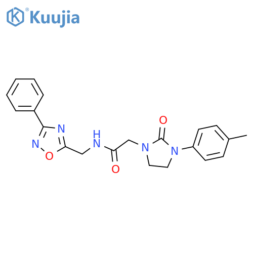 2-3-(4-methylphenyl)-2-oxoimidazolidin-1-yl-N-(3-phenyl-1,2,4-oxadiazol-5-yl)methylacetamide structure