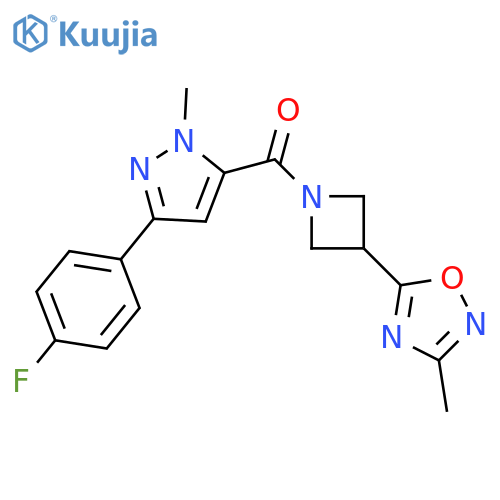 5-{1-3-(4-fluorophenyl)-1-methyl-1H-pyrazole-5-carbonylazetidin-3-yl}-3-methyl-1,2,4-oxadiazole structure