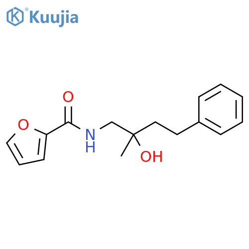 N-(2-hydroxy-2-methyl-4-phenylbutyl)furan-2-carboxamide structure