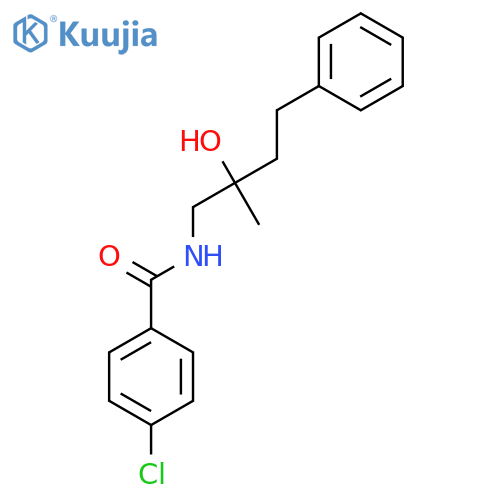 4-chloro-N-(2-hydroxy-2-methyl-4-phenylbutyl)benzamide structure