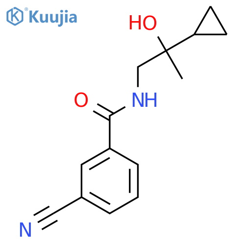 3-cyano-N-(2-cyclopropyl-2-hydroxypropyl)benzamide structure