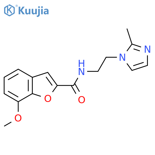 7-methoxy-N-2-(2-methyl-1H-imidazol-1-yl)ethyl-1-benzofuran-2-carboxamide structure