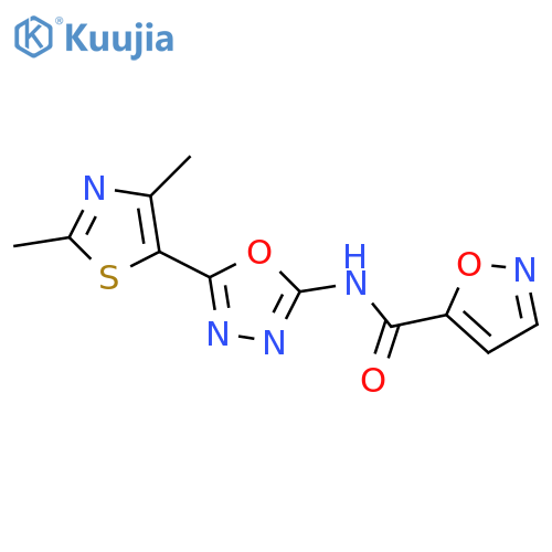 N-5-(2,4-dimethyl-1,3-thiazol-5-yl)-1,3,4-oxadiazol-2-yl-1,2-oxazole-5-carboxamide structure
