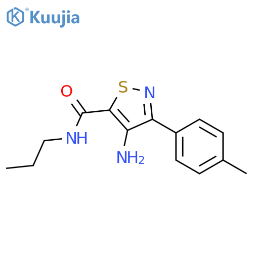 4-amino-3-(4-methylphenyl)-N-propyl-1,2-thiazole-5-carboxamide structure