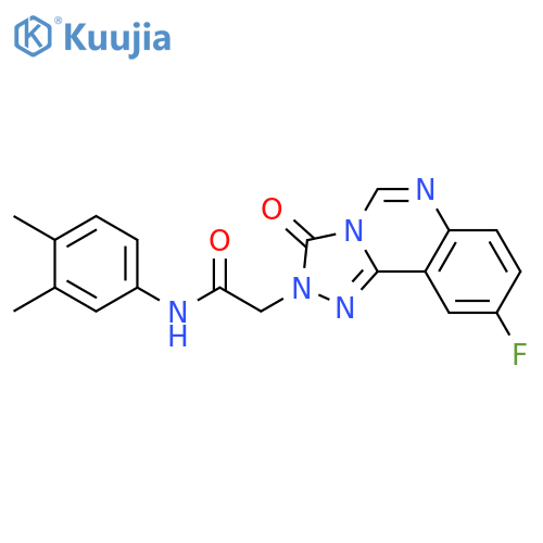 N-(3,4-dimethylphenyl)-2-{9-fluoro-3-oxo-2H,3H-1,2,4triazolo4,3-cquinazolin-2-yl}acetamide structure