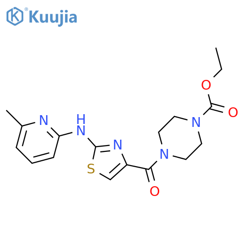 ethyl 4-{2-(6-methylpyridin-2-yl)amino-1,3-thiazole-4-carbonyl}piperazine-1-carboxylate structure